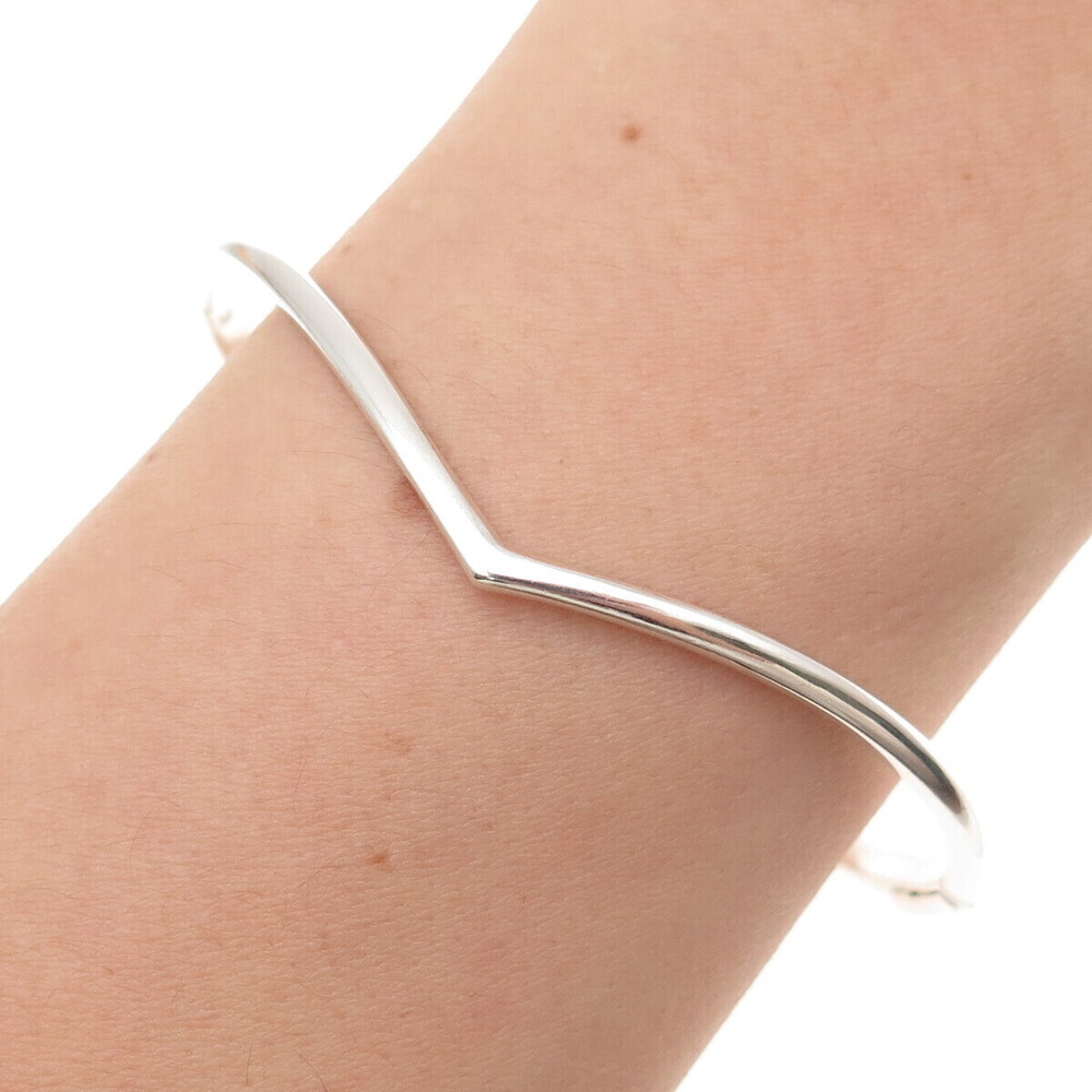 Pandora 925 Sterling Silver Wishbone Bangle Bracelet 6.75"